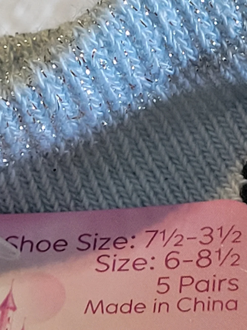 NWT Disney Princess No Show Socks 5 Pk Sz 6-8 1/2  Shoe Sz 7 1/2 - 3 1/2